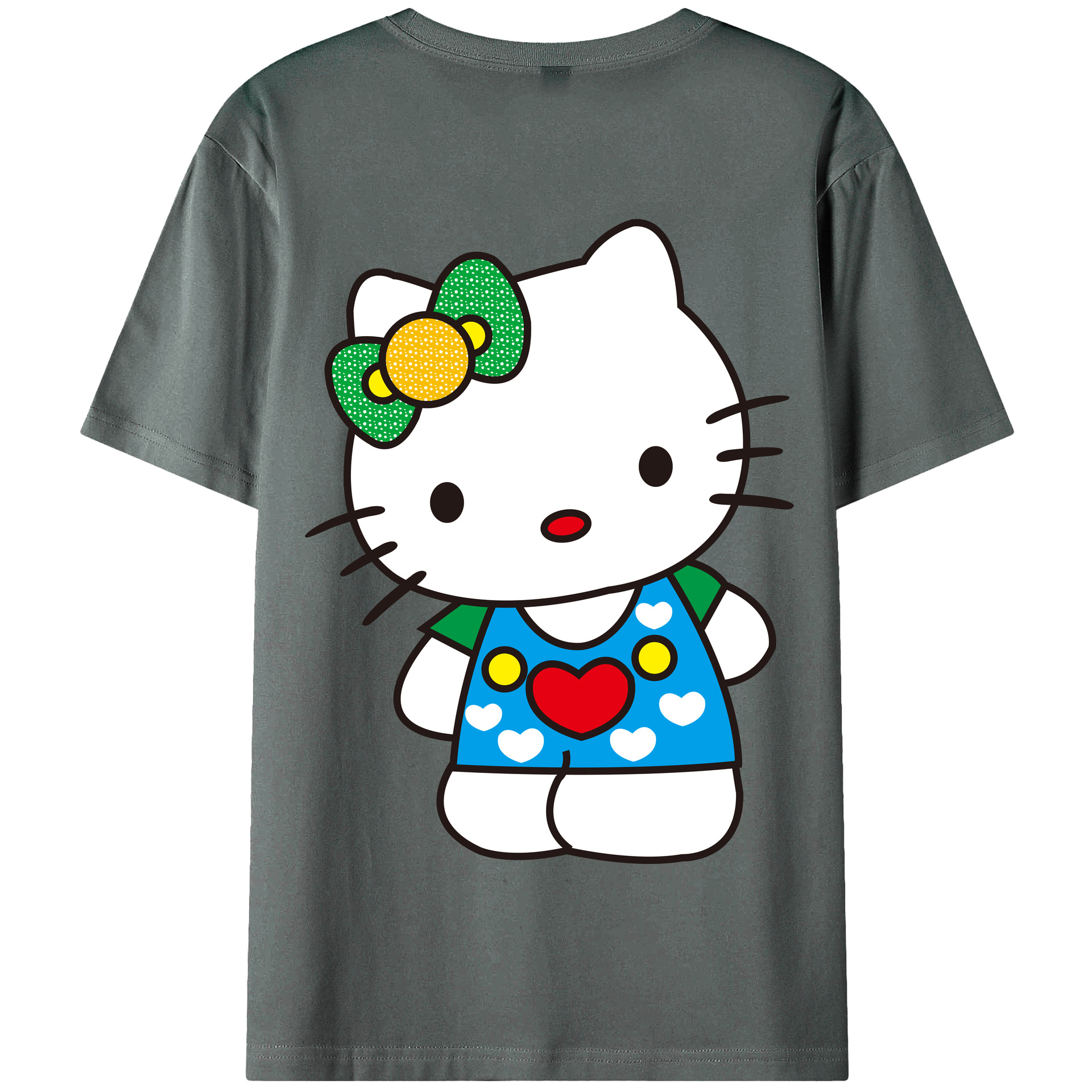 （画像用） Hello Kitty ハローキティ 綿100％半袖Tシャツ（背面プリント）